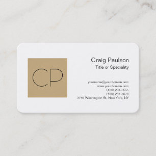 Affärskortet trendig Beige White Monogram Visitkort