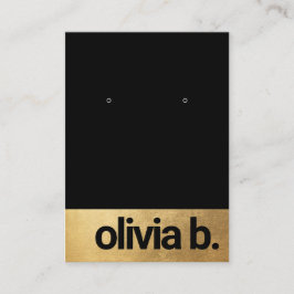 Affärskortet trendig Black Guld Earring Fet Tont Visitkort