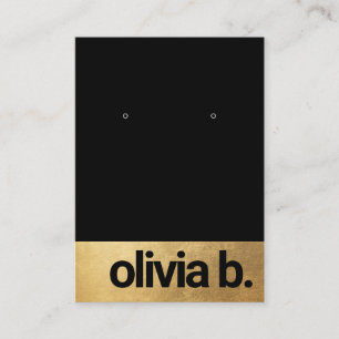 Affärskortet trendig Black Guld Earring Fet Tont Visitkort