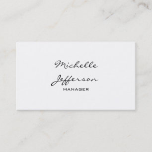 Affärskortet trendig Black & White Script Manager Visitkort