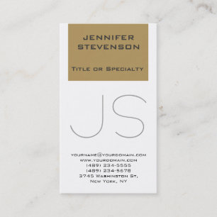 Affärskortet Trendig Browny Beige White Monogram Visitkort
