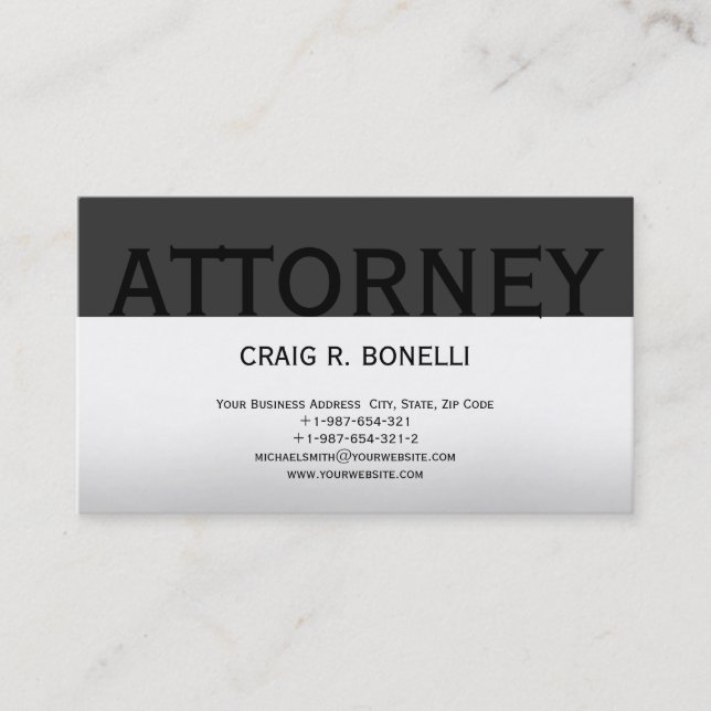 Affärskortet Trendig Cute Chic Plain Attorney Visitkort (Framsida)
