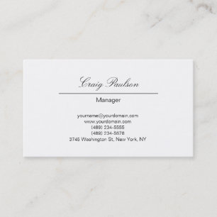 Affärskortet trendig Elegant Hand Writing White Visitkort