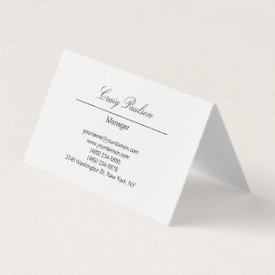 Affärskortet trendig Elegant Hand Writing White Visitkort