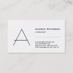 Affärskortet trendig White Monogram Standard Visitkort