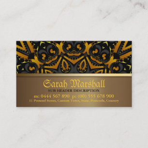 Affärskortet Tribal Batik Black och Burnt Guld Visitkort