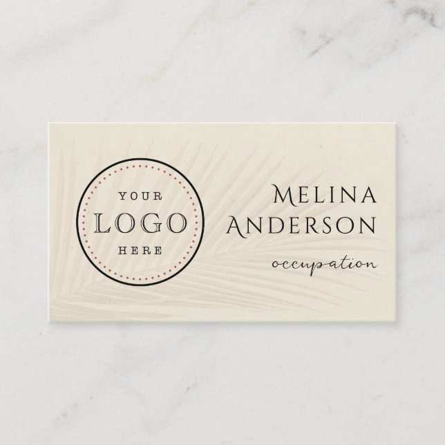 Affärskortet Tropical Handflatan Logotyp QR-kod Visitkort (Framsida)