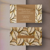 Affärskortet Tropical Löv Beige Elegant