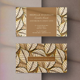 Affärskortet Tropical Löv Beige Elegant Visitkort