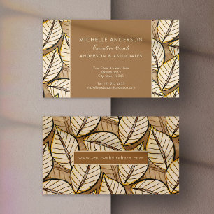 Affärskortet Tropical Löv Beige Elegant Visitkort