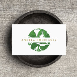 Affärskortet Tropical Löv Circle Logotyp Visitkort