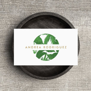 Affärskortet Tropical Löv Circle Logotyp Visitkort