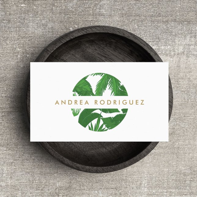 Affärskortet Tropical Löv Circle Logotyp Visitkort (Skapare uppladdad)