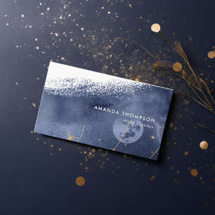 Affärskortet Tunga och Guld Lunar-penseldrag Visitkort