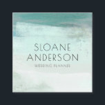 Affärskortet Turkos - vattenfärg Tvätta  Fyrkantigt Visitkort<br><div class="desc">Det här feminina,  moderna affärskortet har en känslig vattenfärg som tvättar i toner av turkos.</div>