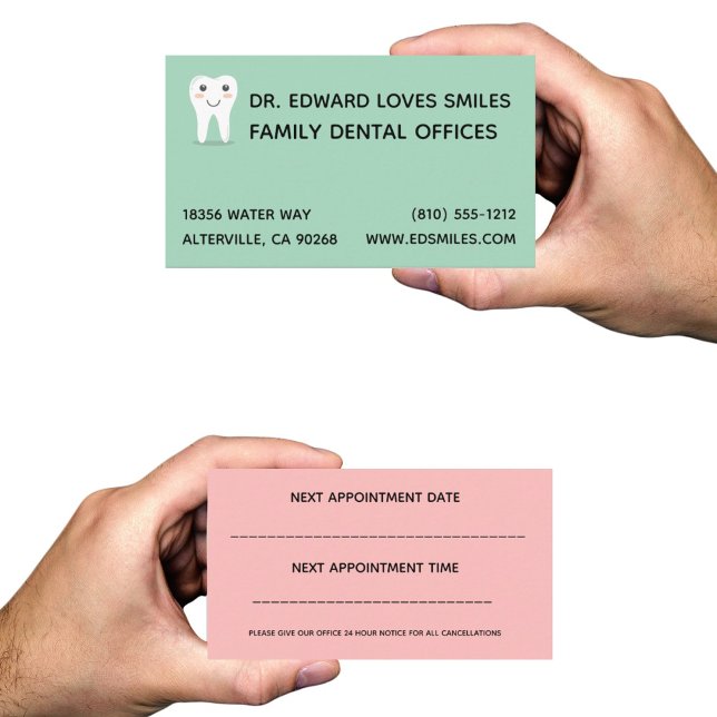 Affärskortet Turquise dentist - Tandläkarkort Tidsbeställning Kort (Skapare uppladdad)