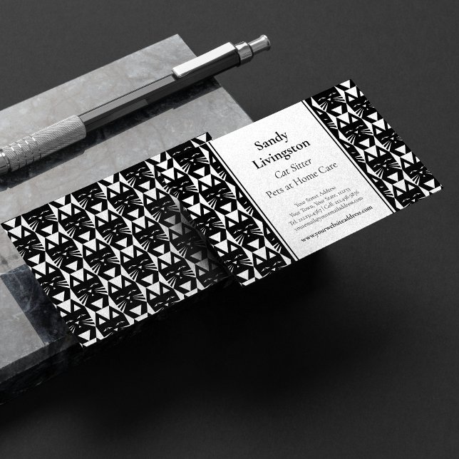 Affärskortet Tuxedo Cat Modern Geometric Visitkort (Skapare uppladdad)