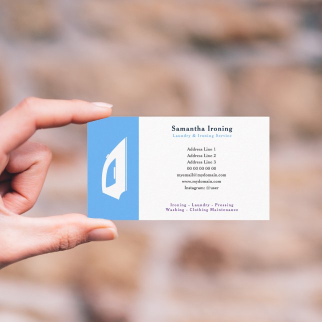 Affärskortet tvätt & Ironing Service Visitkort (Ironing Service Business Card)