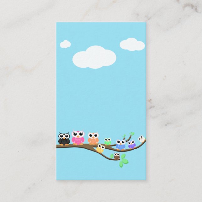 affärskortet "Uggla tillsammans nu" tomt Visitkort (Framsida)