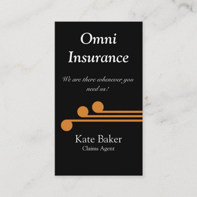 Affärskortet Ultramodern Professionell, Orange Visitkort (Framsida)