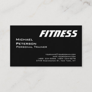 Affärskortet UltraThick Black White Fitness Sport Visitkort