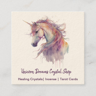 Affärskortet Unicorn Watercolor Drifts Square Fyrkantigt Visitkort