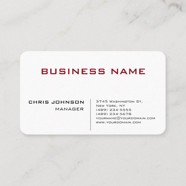 Affärskortet Unik Chic Manager Visitkort (Framsida)