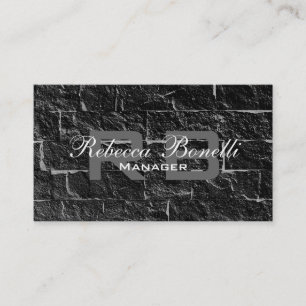 Affärskortet Unikt Grått Wall Brick Monogram Visitkort