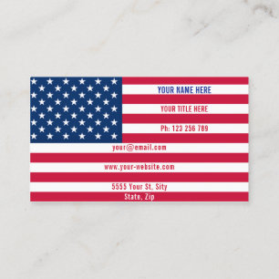 Affärskortet USA flagga Personlig din design Visitkort