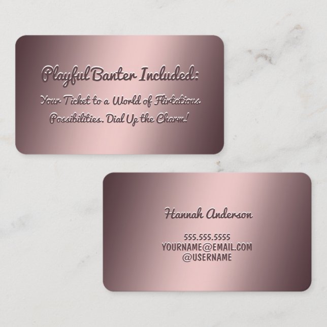 Affärskortet Vänd lustigt Visitkort (Fram/baksida)