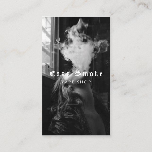 Affärskortet Vape Shop Smoke Black Visitkort (Framsida)
