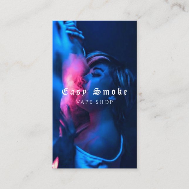 Affärskortet Vape Shop Smoke Black Visitkort (Framsida)