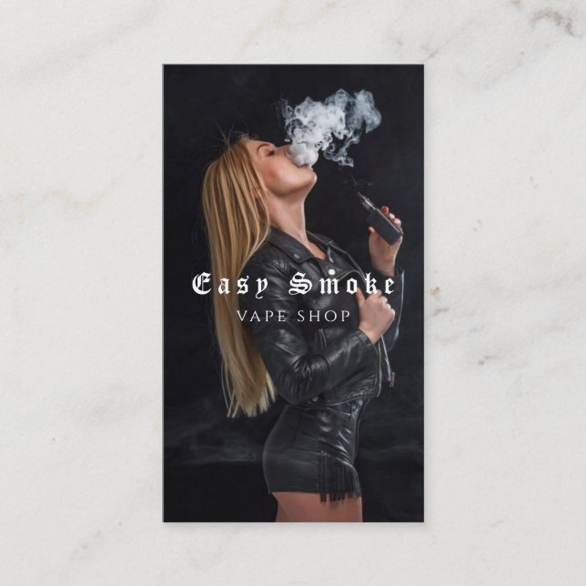 Affärskortet Vape Shop Smoke Black Visitkort (Framsida)
