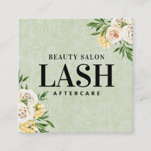 Affärskortet vår Grönt Lash Aftercare Square Fyrkantigt Visitkort