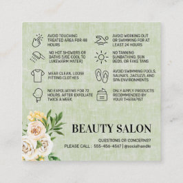 Affärskortet vår Grönt Vaxning Eftervård på fyrkan Fyrkantigt Visitkort