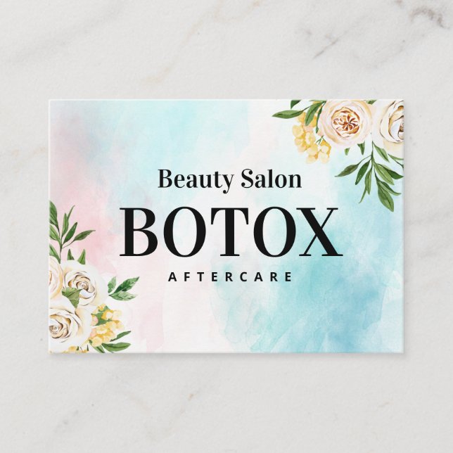 Affärskortet Vattenfärg Botox Aftercare Visitkort (Framsida)