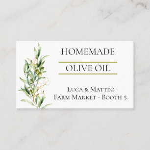 Affärskortet Vattenfärg Olive Gren Visitkort