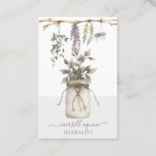 Affärskortet VattenfärgÖrter Herbalist Plants Visitkort