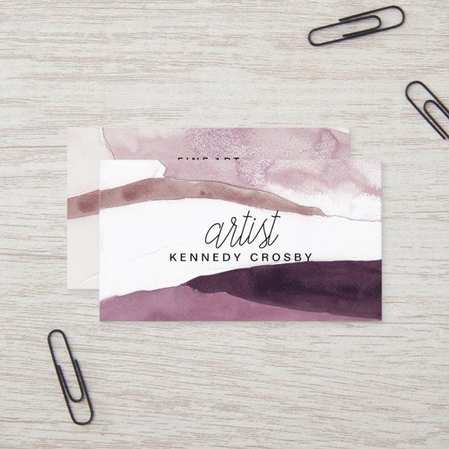 Affärskortet Vattenfärgsfärgfärgartist Visitkort (Fram/Back In Situ)