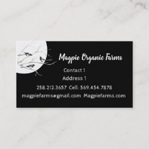 Affärskortet VattenfärgsMagpie Organics Farms Visitkort