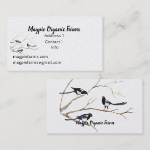 Affärskortet VattenfärgsMagpie Organics Farms Visitkort