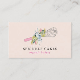 Affärskortet Vattenfärgspassagerare, Blommigt av l Visitkort