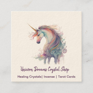 Affärskortet Vattenskärkta Unicorn-kvadrat Fyrkantigt Visitkort