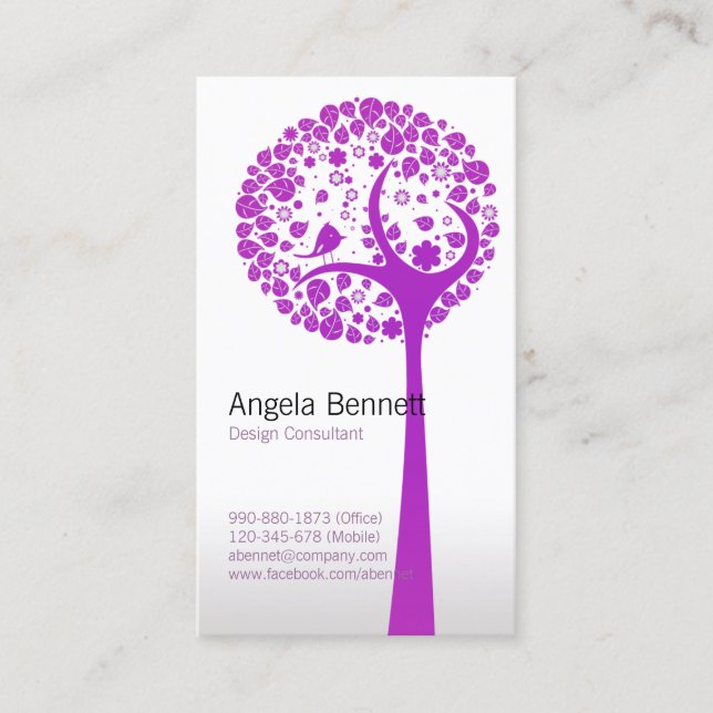 Affärskortet Vector Träd Nature Visitkort (Framsida)