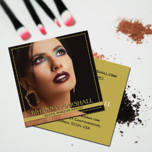 Affärskortet Vegan Makeup Artist Square Fyrkantigt Visitkort