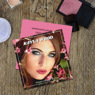 Affärskortet Vegan Makeup Artist Square Fyrkantigt Visitkort