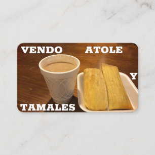 Affärskortet Vendo Atole y tamales Visitkort