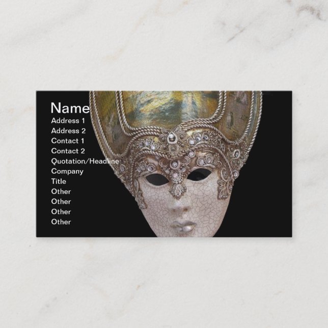 Affärskortet Venetian Mask Visitkort (Framsida)