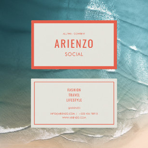 Affärskortet Vibrant Orange Retro Social Media Visitkort