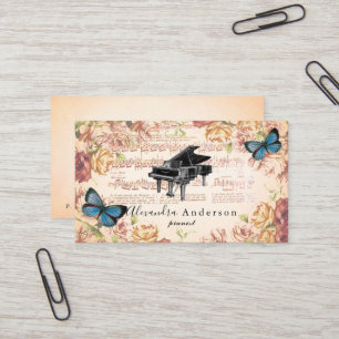 Affärskortet Victorian Ro Pianist Music Teacher Visitkort